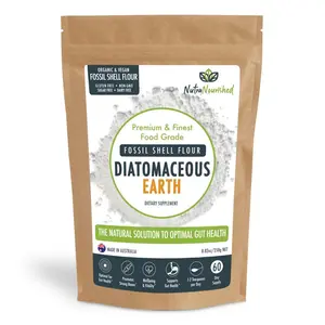 Nutra Nourished Fossil Shell Flour Powder for Detoxification, Digestive Health, Food Grade Diatomaceous Earth, Beverage
