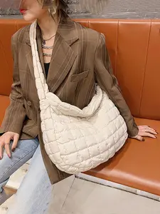 Valentine's Day Cloud Ruched Large Crossbody Shoulder Bag for Women, Casual Lightweight High Capacity Commuter Bag, All Seasons Style, Cross Body Bags