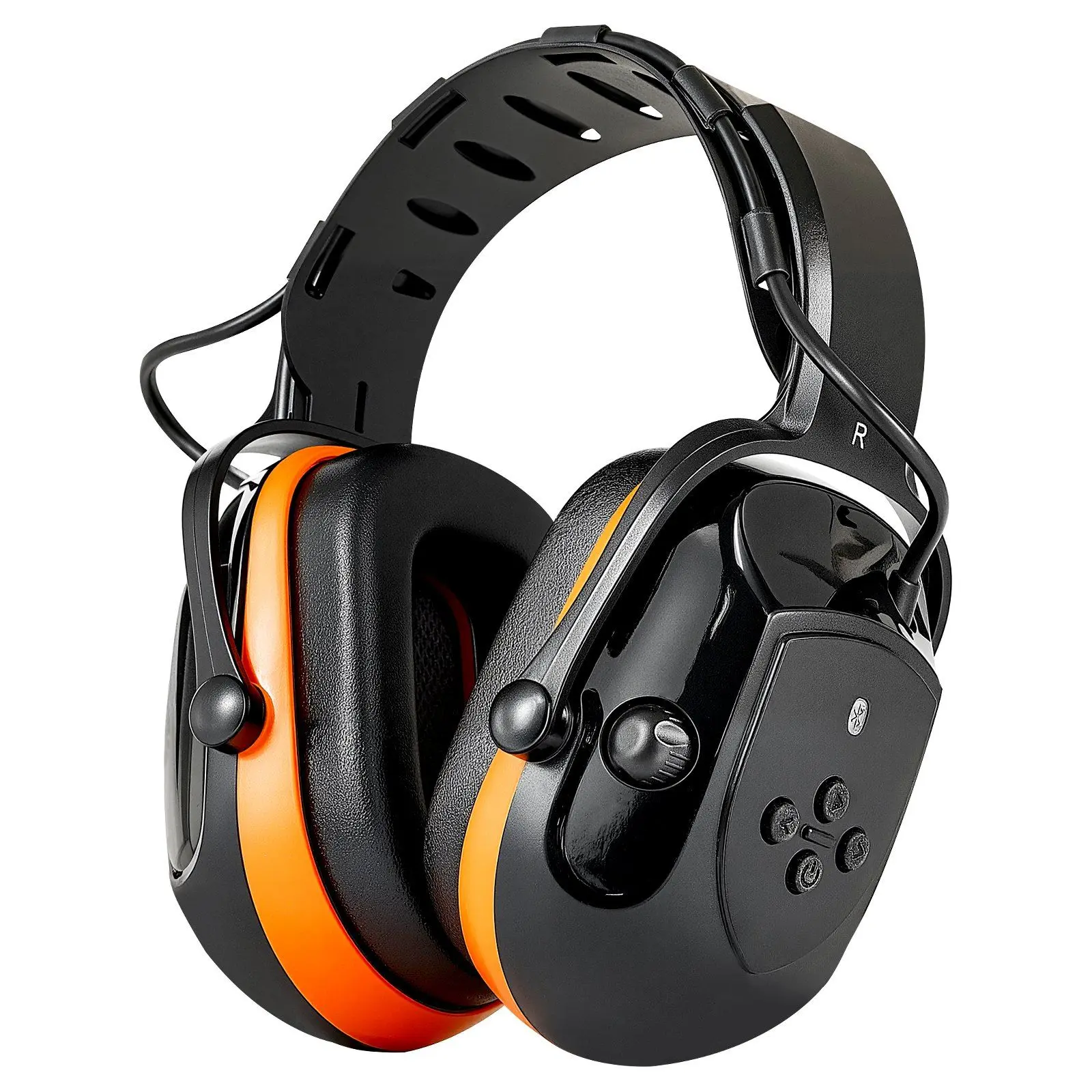 VEVOR Unisex Rechargeable Bluetooth Safety Earmuffs, Lightweight Comfortable Noise Reduction Hearing Protection, NRR24dB, 35 Hours of Music Playtime, 3-Hour Charge