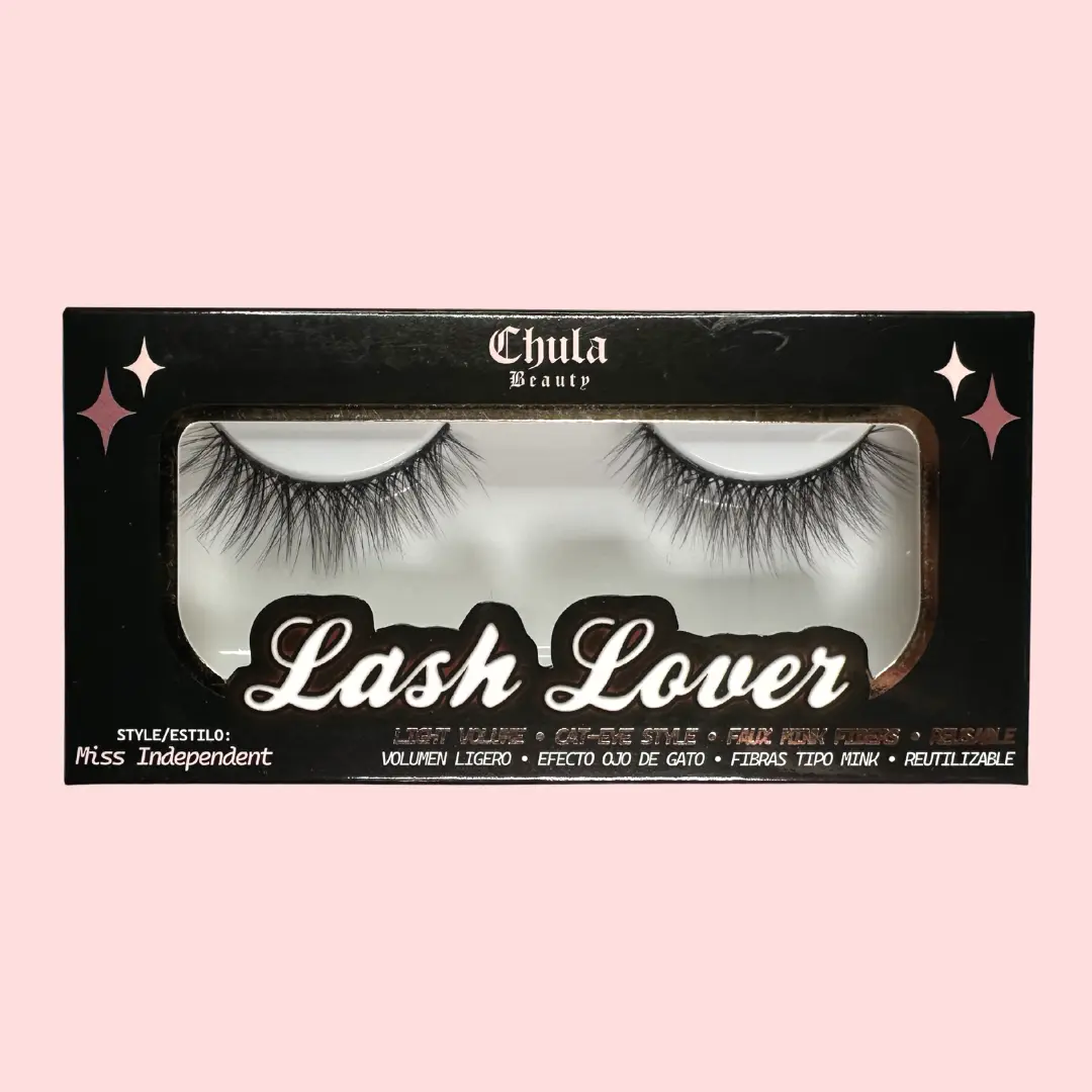 Chula Beauty "Miss Independent" Lash Lover Lashes- Soft Wispy 3D Vegan Faux Mink Lashes for Soft Length & Natural Look - Reusable Up to 15 Wears Makeup Cosmetic
