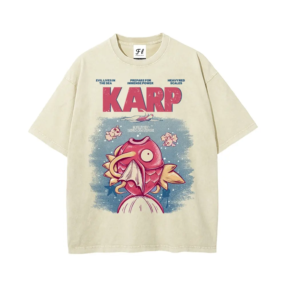 Menswear Vintage Classic Loose Washed Cotton Fabric T-Shirt, Unisex Fashion Short-Sleeve Oversized Anime Print Plus Size Streetwear Top (S-5XL)