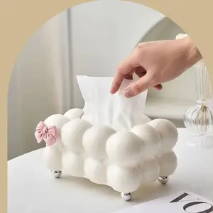 Elegant Bow Organizer Box Stand, Decorative Plastic Desktop Storage, Functional and Stylish, for Bedroom, Dining Room, Living Room