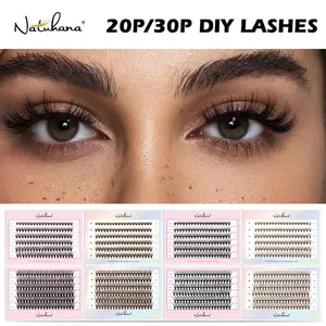 Orielixire Fluffy Wispy Cluster Lasics Mega Pack | Natural But Dramatic Volume DIY Lash Clusters | 8-15mm Mix Tray | Cruelty-Free Synthetic Individual Lashes for Extension Look
