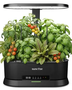 【FathersDayGift】SUNCOZE Hydroponics Growing System with Removable Tank, 36W Dimmable Full Spectrum LED Grow Light, 12 Pods Indoor Herb Garden with 5L Split Water Tank, 21.6" Height Adjustable Hydroponic Garden