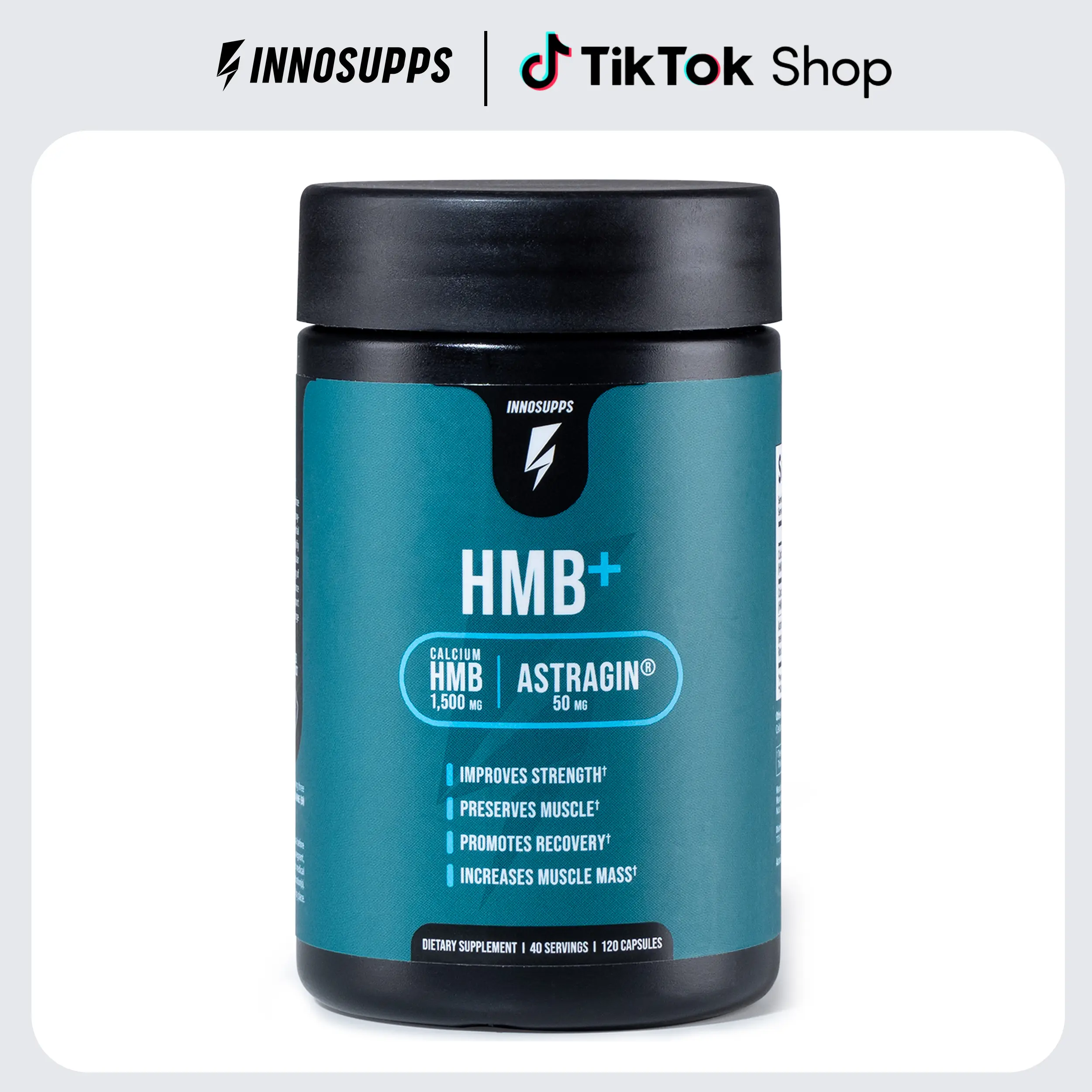 Inno Supps HMB+ Muscle Support Capsules with Astragin - 1 Bottle Advanced Dietary Supplement, Muscle Gain Vitamins Supplements for Adult Fitness Training & Recovery, Amino Nutrition, Healthcare, Supplement Stack