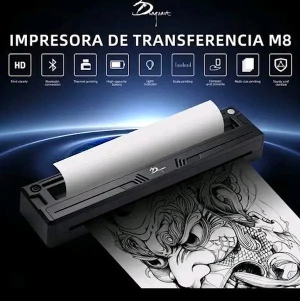 DragoArt Tattoo printer bluetooth Connection /For Tattoo Artists/ Craft and more /Black /THERMAL STENCIL PAPER FOR TATTOO ARTISTS
