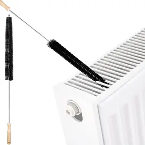 Flexible Radiator Cleaner Brush with Wooden Handle, Long-Reach Flexible Duster for Efficient Cleaning of Home Appliances, Cars and More, Car Cleaning Tool