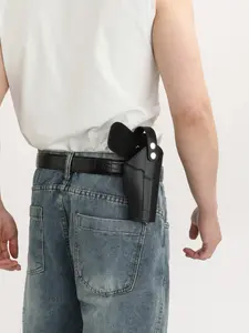 Waist Film Prop Gun Holster, Quick Access Handgun Case, PU Leather Tactical Invisible Movie Prop Gun Bag, Street Style, All Seasons