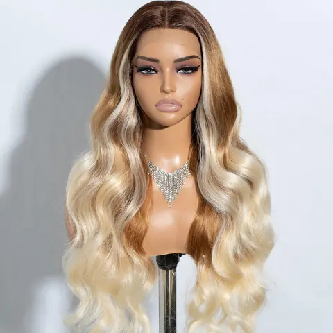 Summer 30 Inch Blonde Long Wavy Synthetic Hair Wig without Bangs, Natural Fluffy Hair Wigs without Bangs for Daily, Cosplay, Costume Party Hair Design, Wavy Synthetic Hairpiece, Cosplay Wigs, Synthetic Material Wigs, Synthetic Fiber Wig, Artificial Wig