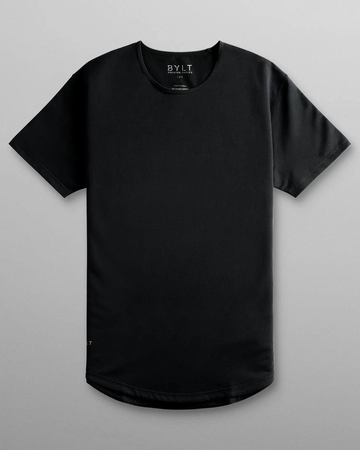 BYLT Drop-Cut LUX TShirt for Men - Fitted Crewneck Tee with 4-Way Stretch & Wrinkle-Resistant Fabric - Menswear Streetwear