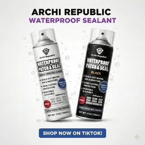 ARCHI REPUBLIC Waterproof Sealant Spray, 17oz Clear Rubberized Leak Repair Coating, Instant Waterproofing Patch & Seal for Roof/RV/Gutter/Window, Flexible UV-Resistant Air & Moisture Barrier