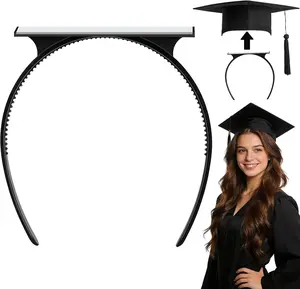 Female Graduation Cap Headband Insert, Discreet Plastic Fashion Hair Accessory, Secures Grad Hat, Preserves Hairstyle