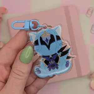 Dottore Cat Acrylic Keychain: Genshin Impact Chibi Charm