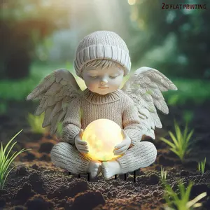 Angel with Ball Design Garden Decoration, Decorative Acrylic Garden Decor, Garden Miniatures, Garden Sculptures & Statues, Home Decor, Garden Accessories