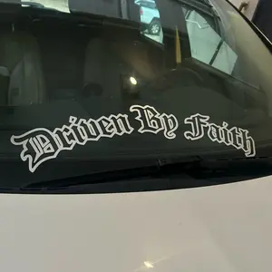 Driven By Faith Decal Windshield Sticker for Cars and Trucks