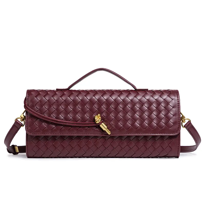Women's Woven Crossbody Bag, Minimalist Chic PU Leather Convertible Clutch with Accordion Compartments & Adjustable Strap, Bags For Women, Daily Use, Multi-Compartment, Textured Weave, Crossbody Purses, Elegant Bags