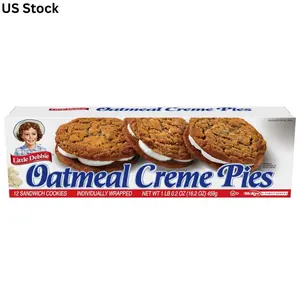 Little Debbie Oatmeal Crème Pies, 12 Individually Wrapped Sandwich Cookies, 16.2 OZ Box