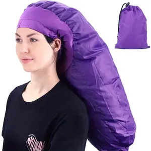 Adjustable Hair Diffuser Attachment for Blow Dryers, Hair Dryer Bonnet, Long Soft Heat-Resistant Hood, Deep Conditioning & Curl Protection