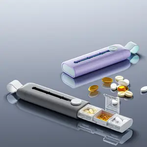 Pill Organiser 2 PCS Weekly Pocket Pill Box Portable Push Pull Medicine Dispenser for Purse Bag Travel and Work Healthcare Aid Tablet  minipill  organizer XL Privacy Protection Organizer easy filling plastic opening pick