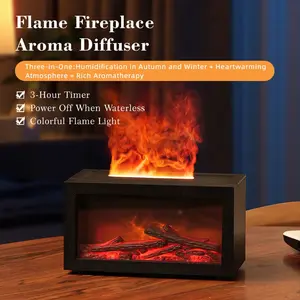 USB-powered electric flame fireplace humidifier, simulated fireplace flame humidifier, colorful LED fireplace, aromatherapy diffuser. Home decoration