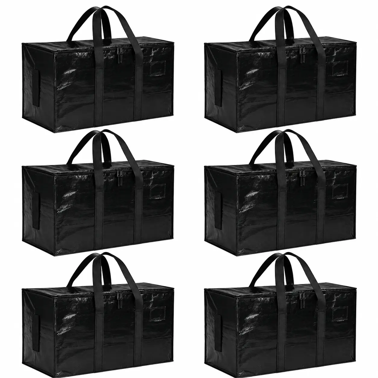 6 PCS Extra Large Moving Storage Bags – Heavy Duty Waterproof Clothes Storage Totes with Reinforced Handles & Strong Zippers, Foldable Space-Saving Organizer for Dorm Moving, Travel, Camping, Closet Organization & Home Storage
