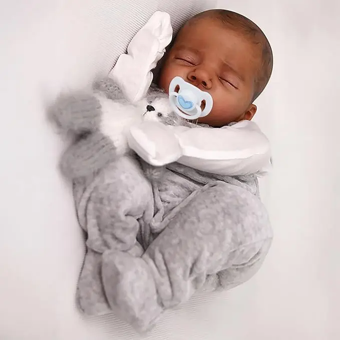 #Summervibes [WOOROY] Reborn Baby Doll New Released - 18 In Real Life Baby Doll African American Black and Brown Skin Boy Doll, Lifelike Newborn Baby Doll Poseable Soft Cloth Body, Gift Set with Accessories for Kids Aged 3+