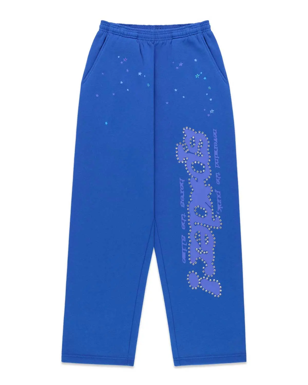 Sp5der Rhinestone Punk V2 Sweatpants Blue