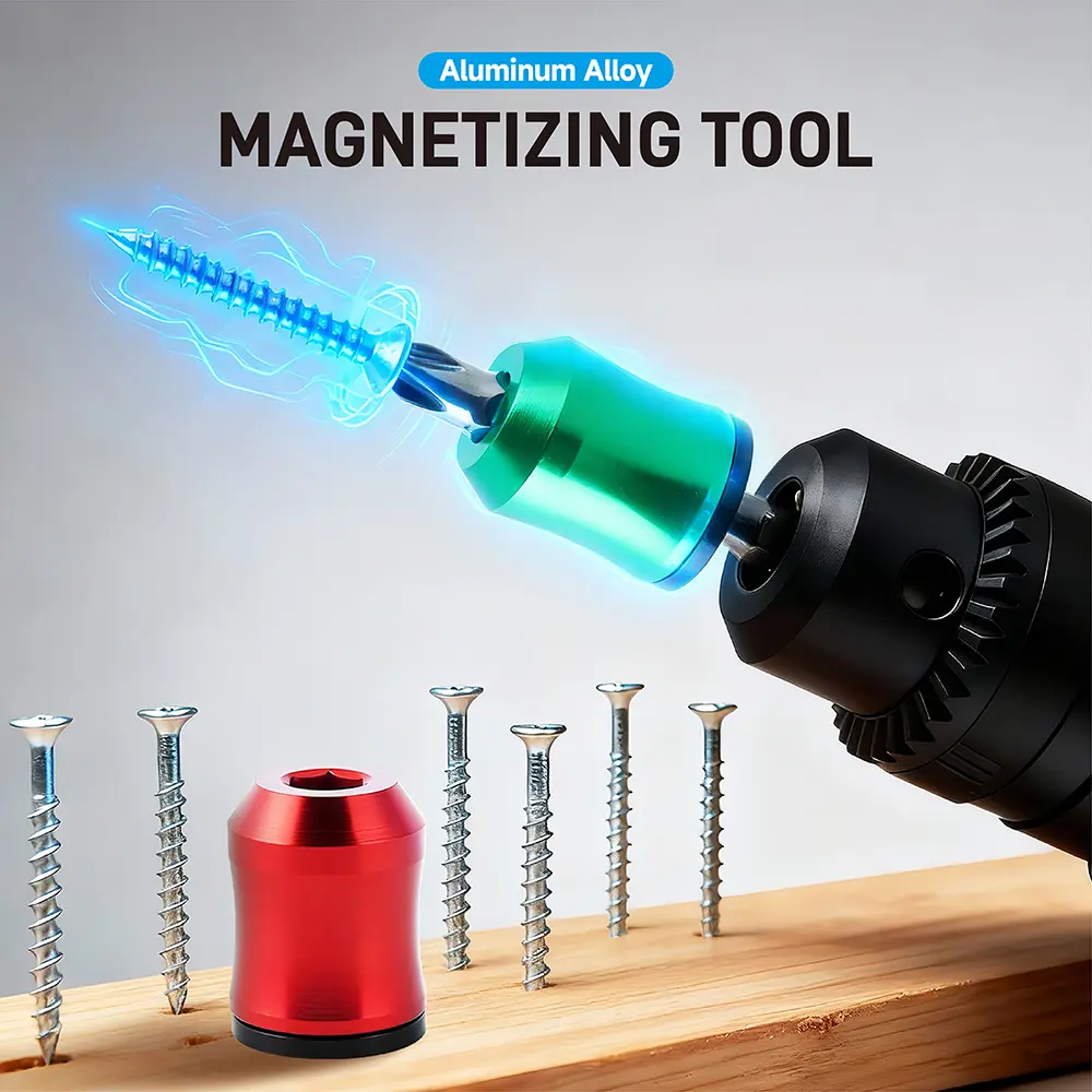 1/4-Inch (6.35mm) High-Strength Magnetic Screw Ring, Easy-Attach Universal Removable Screw Holder, Screwdriver Components for Hex Screwdrivers & Power Drill Bits, Home Improvement