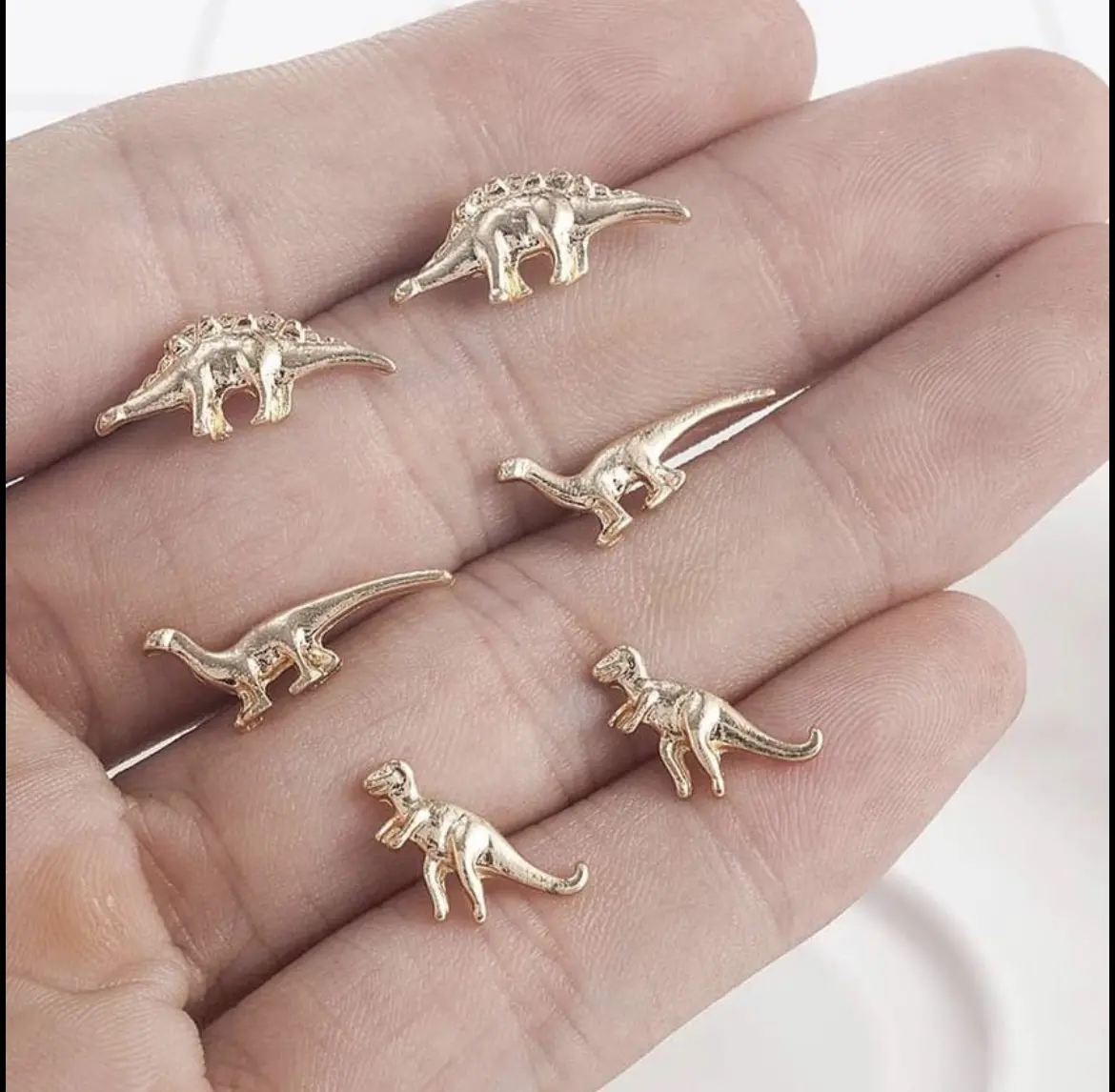 3 Pairs Set Dinosaurs Tiny Stud Earrings
