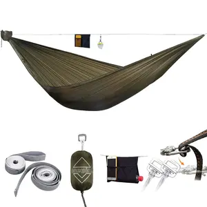 Onewind Camping Hammock 20D Ripstop Nylon Portable 12FT with  Ultralight Tree Straps & Adjustable Ridgeline, Outdoor Hammock, Waterproof 95-1-221 lbs