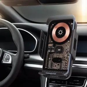 Car Wireless Charger, Car Phone Holder, Induction/touch Auto Clamping, Fast Charging for Car Navigation Vent, Transparent Mirror Surface