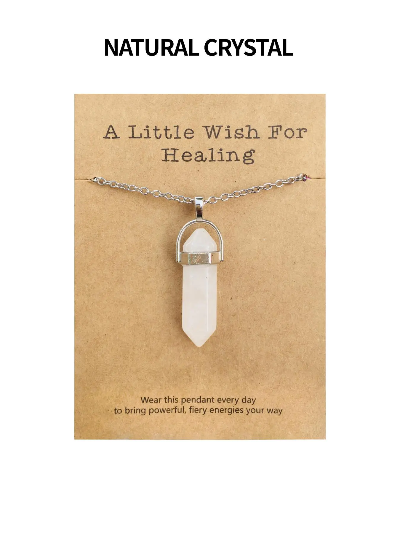 Natural Crystal Stone Hexagonal Pendant Necklace, Fashion Pendant Design Necklace for Women & Men, Trendy All-match & Exquisite Jewelry for Birthday Gift, Natural Healing Crystal