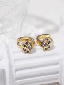 Fashionable Cat Paw Earrings, Cute Ear Cuffs with Colorful Synthetic Zircon, Elegant Lightweight Studs, Perfect Accessory for Stylish