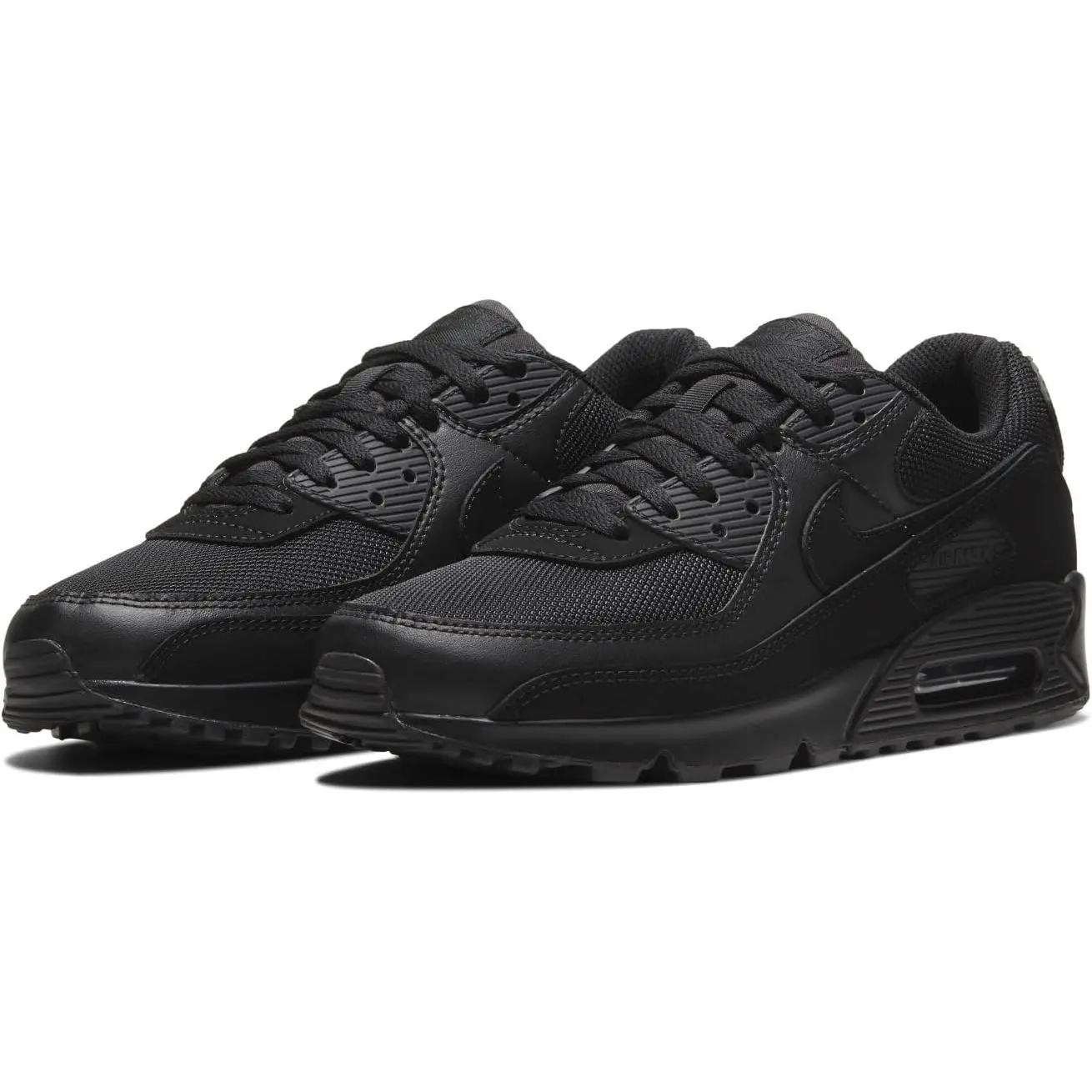 Men's Nike Air Max 90 CN8490-003 Black Retro Running Sneaker - Rubber, Foam, Mesh, Cushioned Casual Trainer