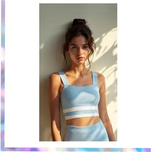 Edited - Knit Blue and White Tank Top