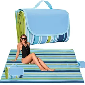 Beach Blanket Extra Large Picnic Blankets Sandproof Waterproof Outdoor Indoor Blanket Lightweight Handy Mat Portable Beach Mat for Camping Hiking Travel Park Grass(Foldable)