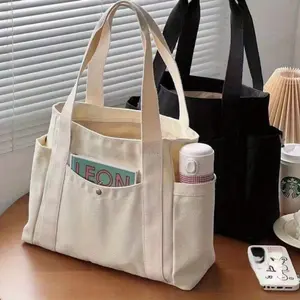 Large Capacity Tote Canvas Bag for Work, Commuting, High-Value, Versatile, Artistic, Student, Book, Single Shoulder Bag, Suitable for Going Out, Traveling, Shopping