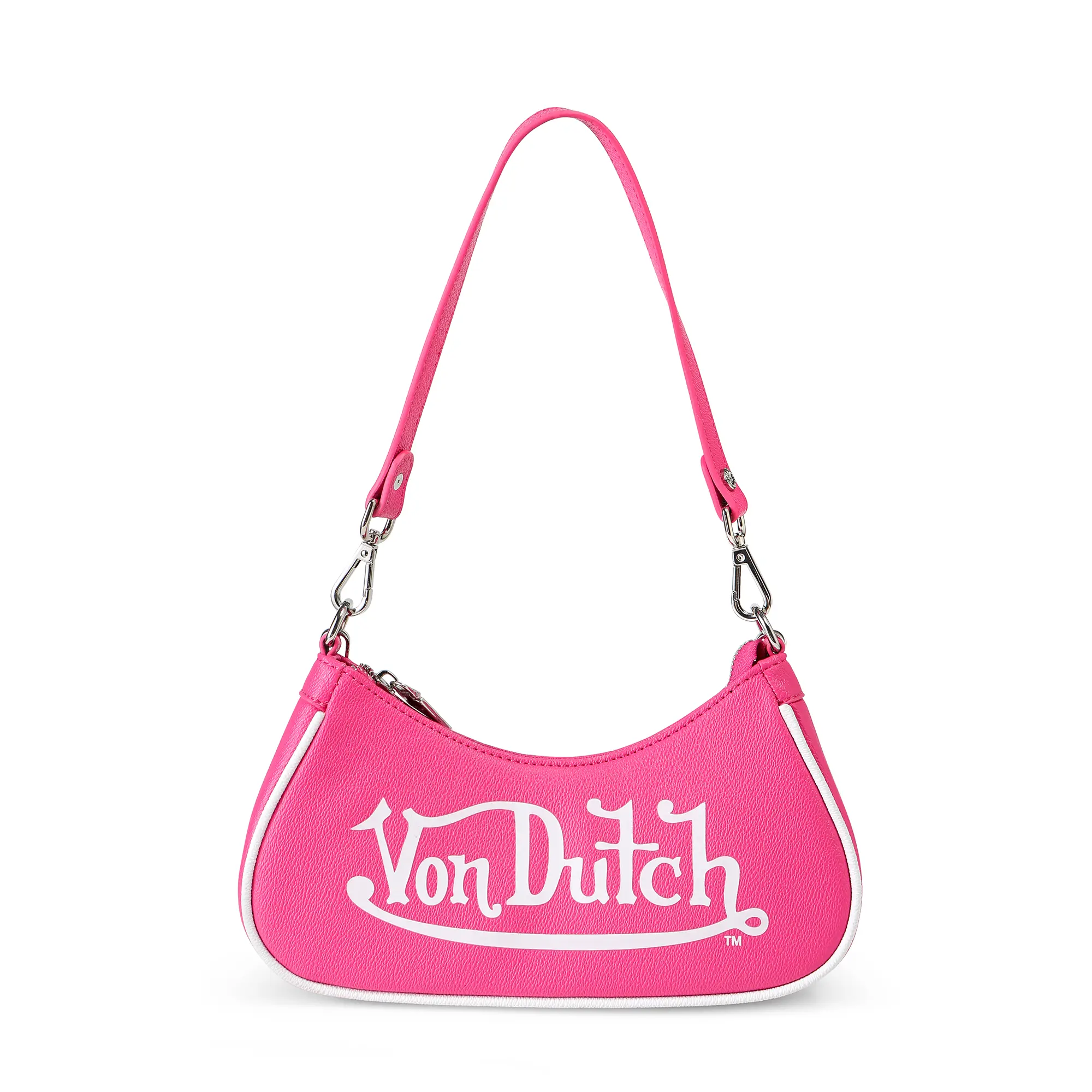 Classic Hot Pink and White Shoulder Bag