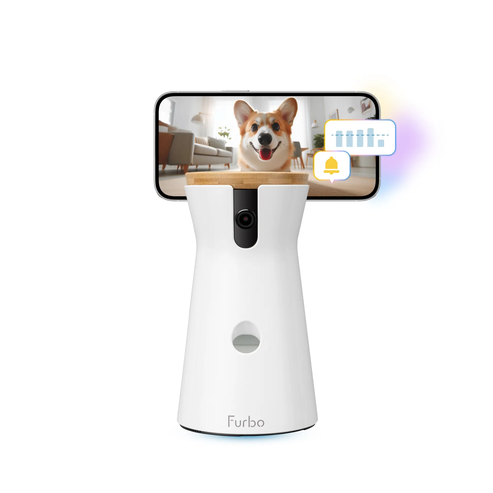 Furbo 360° Dog Camera [Nanny Edition - Unlock with Paid Subscription] Home Security Smart Dog Camera, Barking & Safety Alerts, Pet Camera with Speaker, Smart Home Indoor Puppy Cam w Phone App & Color Night Vision - 3mo Minimum Subscription Required