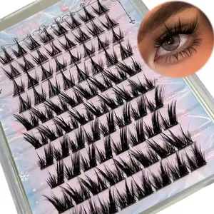 2  Styles thick Lash Clusters -80 Clusters DIY Individual False Eyelashes for Beginners, Natural Wispy Dense C-Curve 8-12mm Lash Extensions Kit, Lightweight Reusable for Daily Wear, Party, and Camera ！ Makeup/ Cosmetic ！