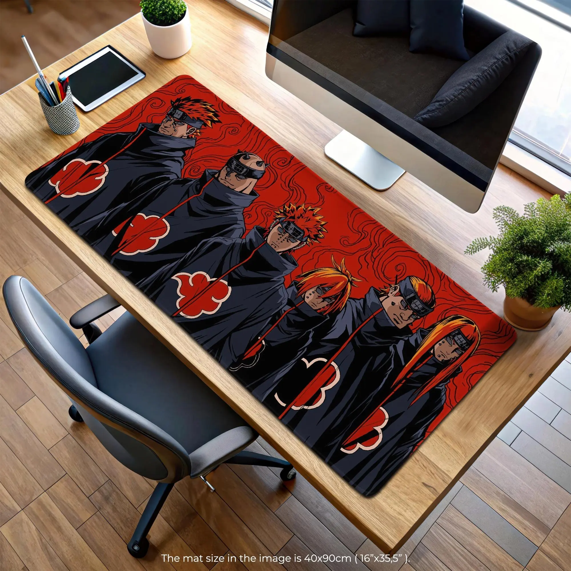 Akatsuki Clan Gaming Mouse Pad, Anime Ninja Desk Mat, Shinobi Villains Gift, Keyboard Computer Mat
