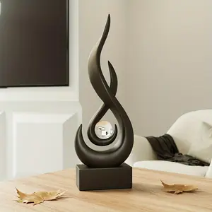 Abstract Fire Design Resin Ornament, Resin Statue, Sculpture, 1 Count Artistic Modern Art Home Decor, Desktop Decoration for Living Room, Office, Home Decor Supplies