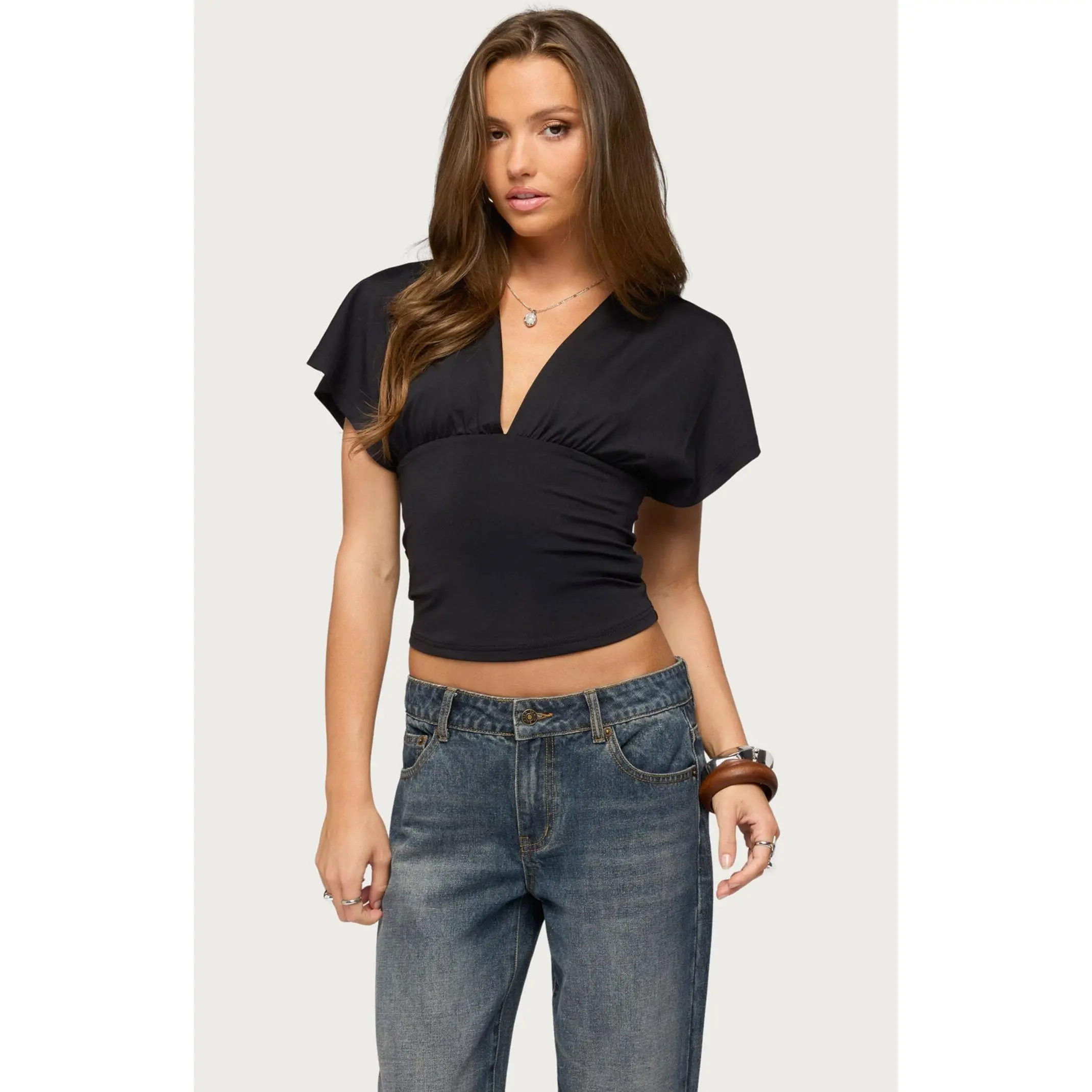 Edikted Women's Salie Cutout Flutter Top