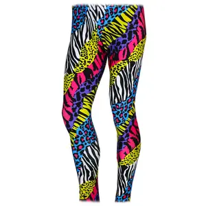Men's 80's Heavy Metal Pants Neon Leopard Animal Print