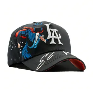 Dandy Hats Los Angeles Premium Black Cap - 31 Hats x El Mago Red Edition Snapback Baseball Hat with Belicas Barbas Inspired Design for Men & Women