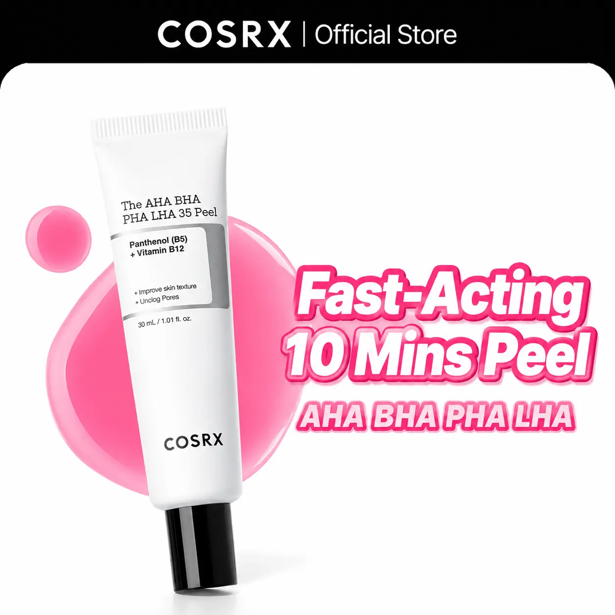 [COSRX Official] AHA BHA PHA LHA 35 Gel Peel 30ml, 10-Min Exfoliating Body Peel for Pore Care & Smooth Texture, Beauty Products, Acne Clearing Oily Skin Acne Treatment for Glass Skin Glow
