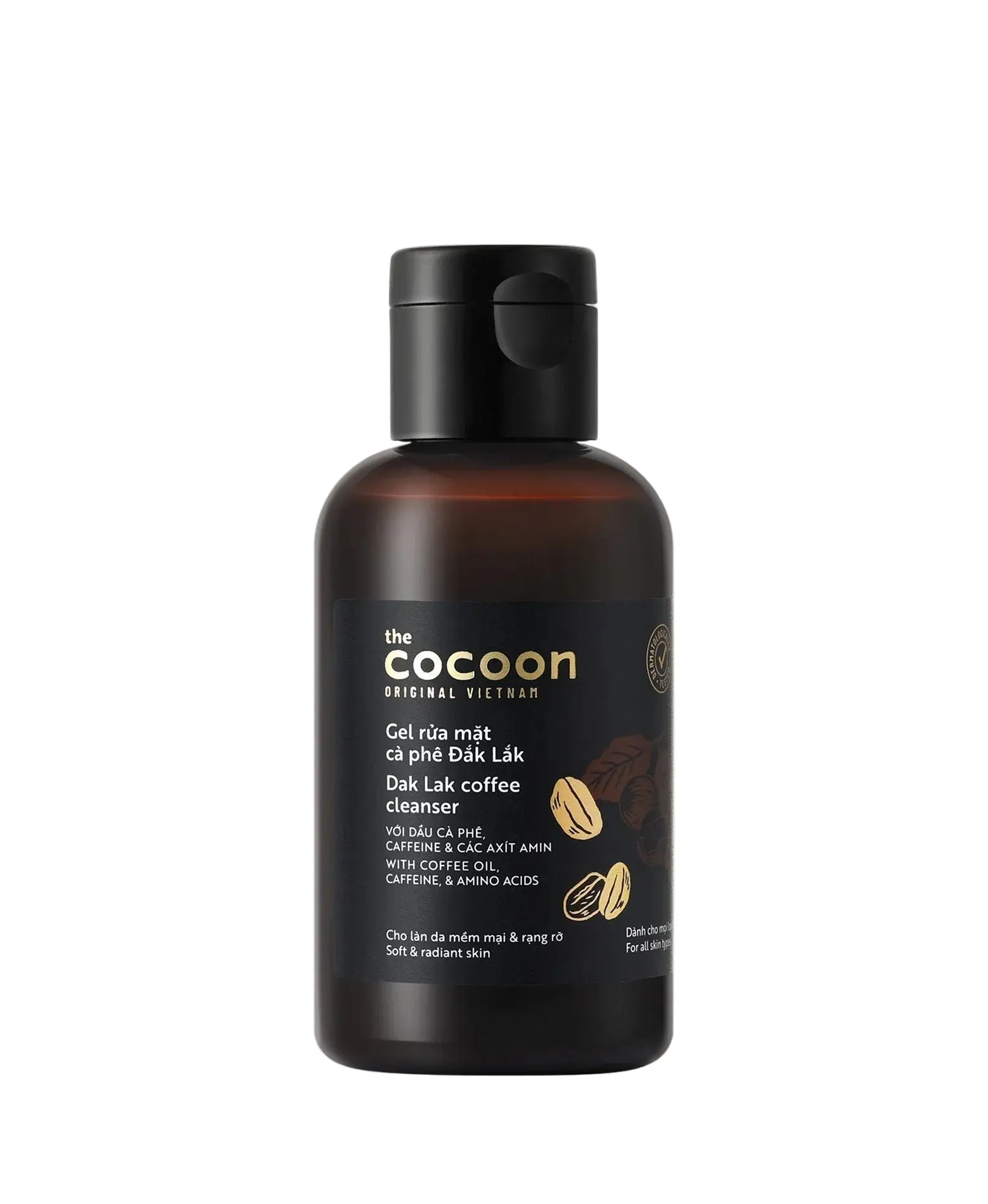 COCOON Dak Lak Coffee Energizing Face Wash with Caffeine, Gentle Vegan Formula for Smooth & Brightening Skin, 140ml / 4.7 fl oz, Aroma, Cleansing, Daily, Facial Cleansing, Cleanser, Soft Skin, Smooth Skin Routine