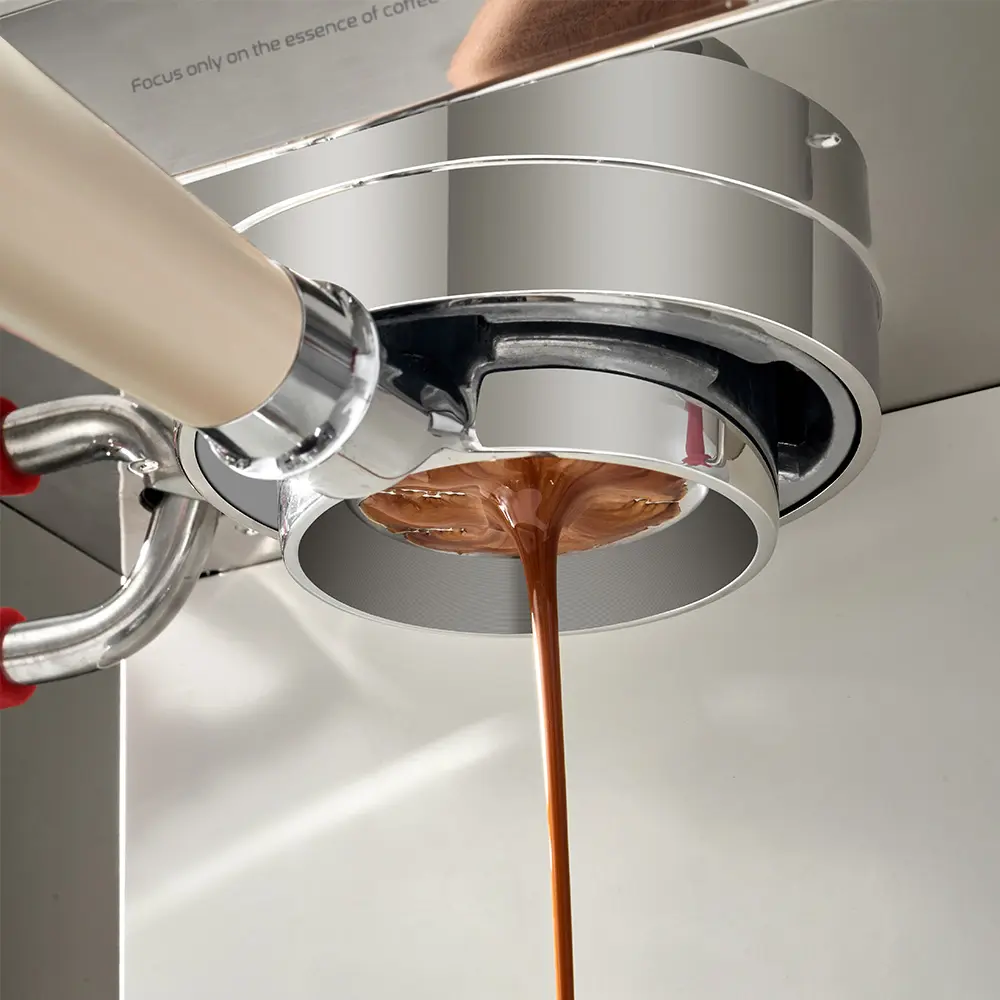 Stainless Steel 3-Ear 58mm Bottomless Portafilter for TUNI E2 Espresso Machine, Coffee Accessory with 18g Filter Basket, Espresso Coffee Maker