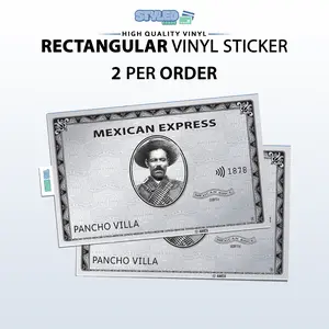 pancho villa express rectangular vinyl sticker