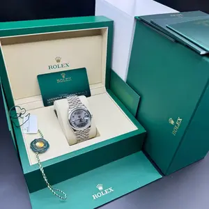 Pre-owned Rolex Datejust m126200-0017 Stainless Steel Oyster Bracelet 36mm Automatic Self-Winding Watch, Grey Dial Smooth Bezel, Unisex Luxury Watch